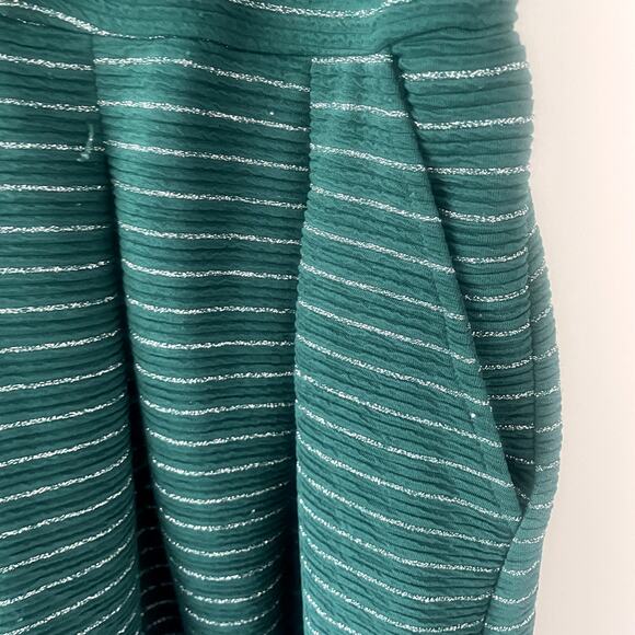 Draper James RSVP Green w/ Metallic Threads Short Sleeve Dress Sz XL - Picture 3 of 5